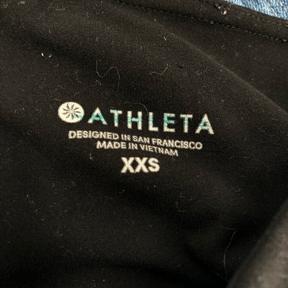 ATHLETA Side Stripe Salutation 7/8 Tights Black Legging Mesh Accent XXS 210047 - Picture 5 of 8